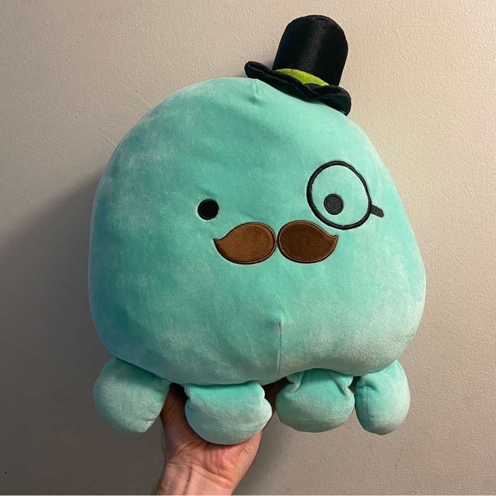 Zobey the 12” Fancy Octopus Squishmallow Plush with Top Hat, Mustache & Monocle